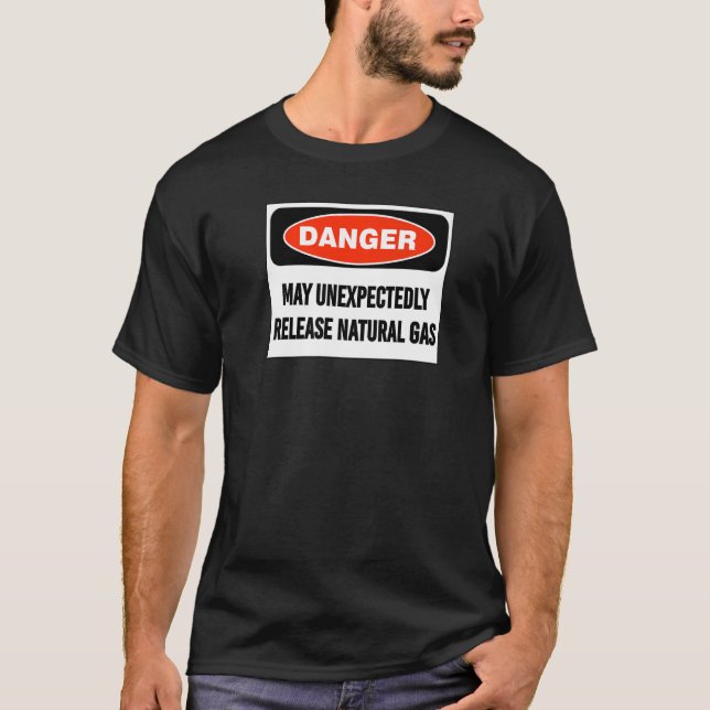 Camiseta Perigo De piada Pode Libertar Gás Natural Inespera (Frente)
