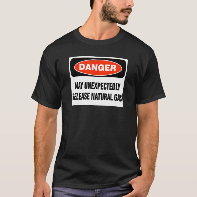 Camiseta Perigo De piada Pode Libertar Gás Natural Inespera (Frente)