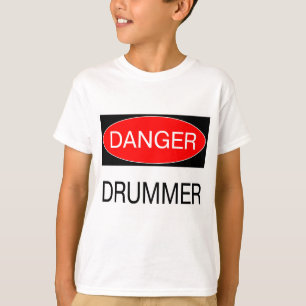 Camiseta Perigo - Drummer Engraçado Músico T-Shirt Mug Ap