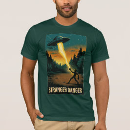 Camiseta Perigo Estranho – Cena Retro de Floresta de Ficção