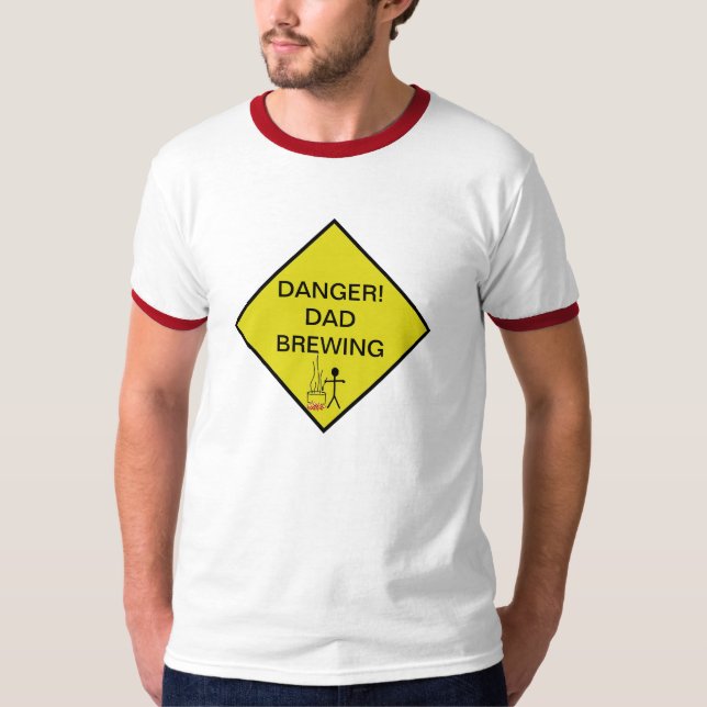 CAMISETA PERIGO! FABRICAÇÃO DE CERVEJA DO PAI (Frente)