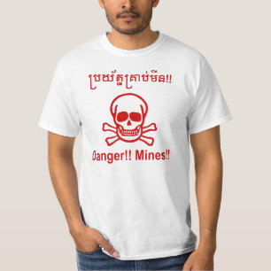 Camiseta Perigo! Os meus! ☠ Khmer - Sinal ☠