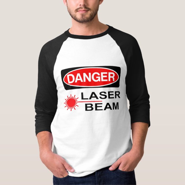 Camiseta Perigo, raio laser (Frente)
