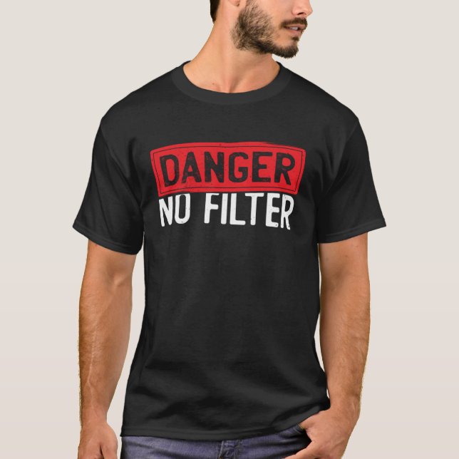 Camiseta Perigo Sem Hetero De Filtro Para A Personalidade P (Frente)