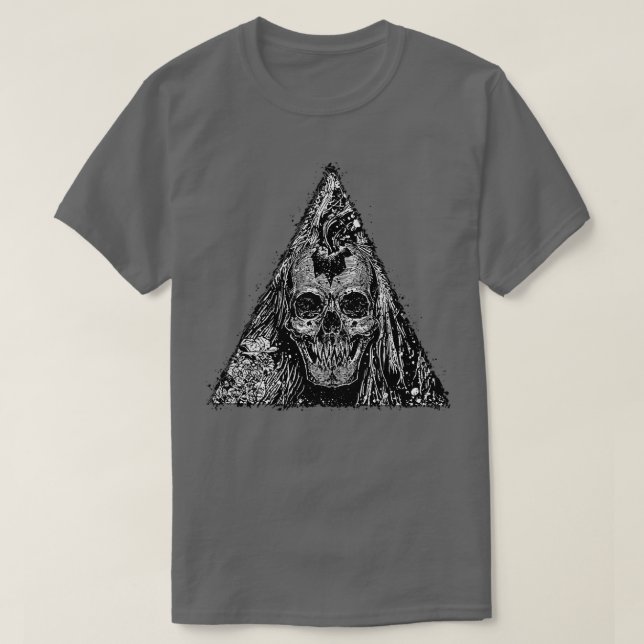 Camiseta Perigo Triângulo Skulls Horror Demônios Góticos Oc (Frente do Design)