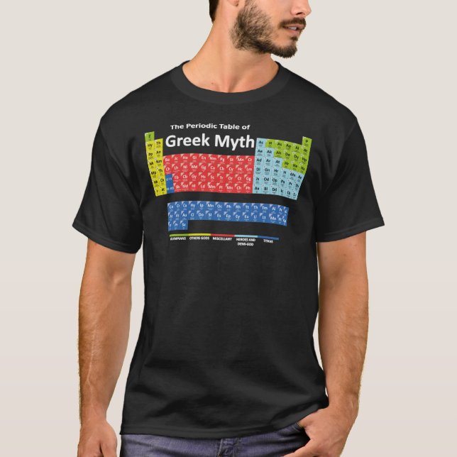 Camiseta Periodic Table of Greek Mythology Classic T-Shirt (Frente)