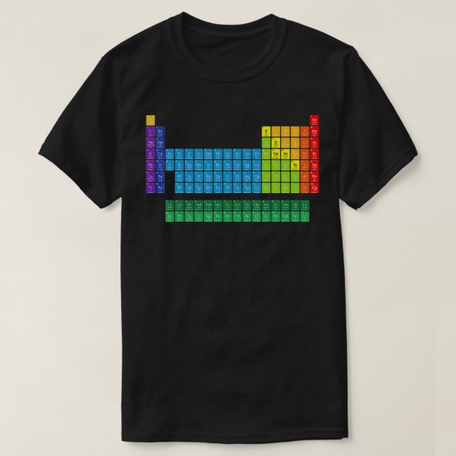 Camiseta Periodic Table of the Elements  Science Nerd  (Frente do Design)