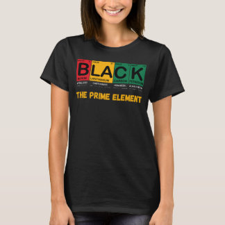 Camiseta Período do Mês do Histórico Preto do Elemento Prin