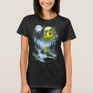 Camiseta Periquito Australiano Uivando Para a Lua Pássaro R