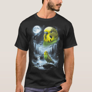 Camiseta Periquito Australiano Uivando Para a Lua Pássaro R