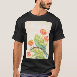 Camiseta Periquito com Tulipas Pets Exóticos