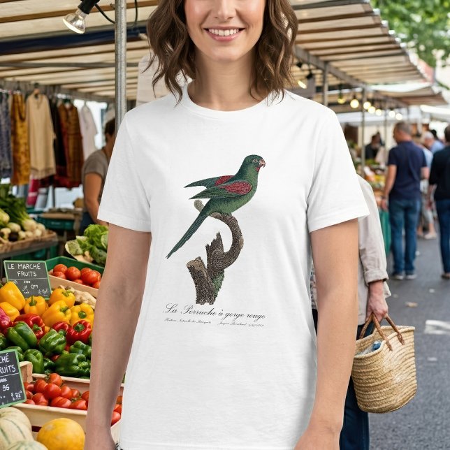 Camiseta Periquito-de-bochecha-laranja, Brotogeris jugulari (Orange-Chinned Parakeet, Brotogeris jugularis. Women Basic White T-Shirt)