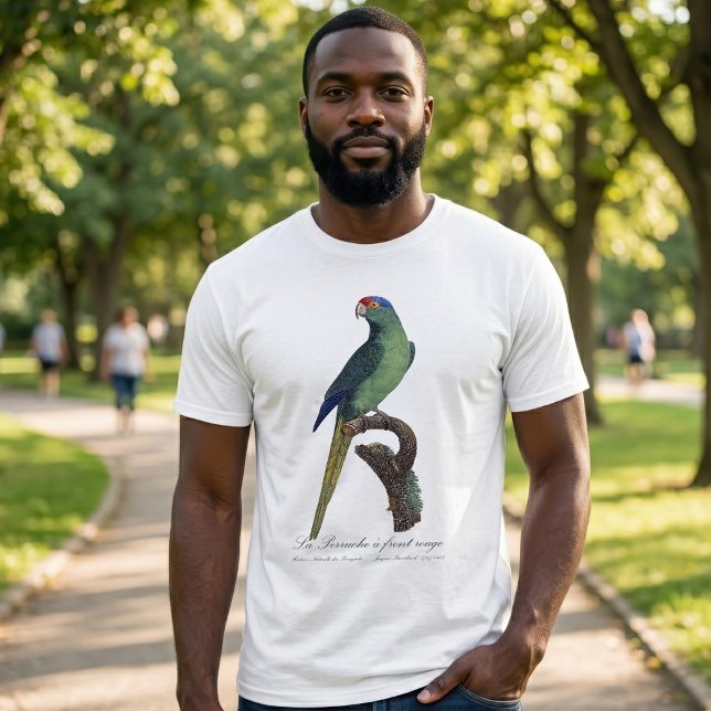 Camiseta Periquito-de-testa-laranja, Eupsittula Canicularis (Orange-Fronted Parakeet, Eupsittula Canicularis. Men Basic White T-Shirt)