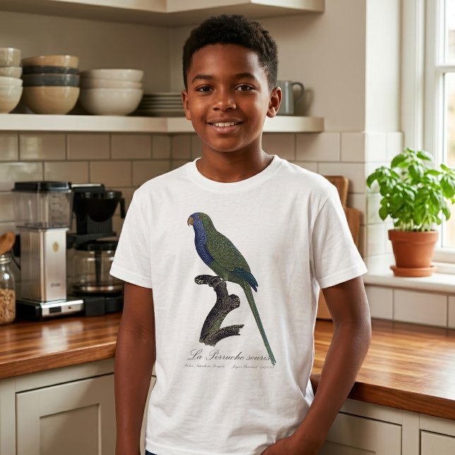 Camiseta Periquito-verde ou Caturrita, Myiopsitta Monachus (Monk Parakeet or Monk Parrot, Myiopsitta Monachus. Boy Basic White T-Shirt )