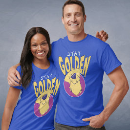 Camiseta "Permaneça Dourado" Gráfico de Retriever Dourado U