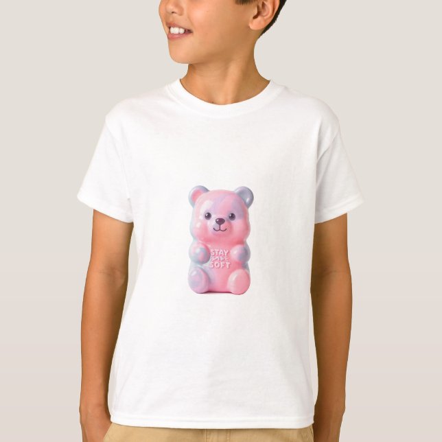 Camiseta PERMANEÇA MACIO Urso de Goma Derretendo  (Frente)