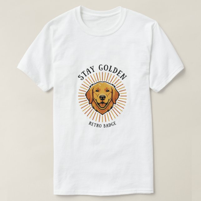 Camiseta Permanecer Dourado Amarelo Explosão de Sol Cachorr (Frente do Design)