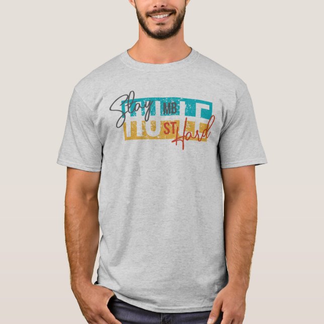 Camiseta permanecer humilde trabalhar duro (Frente)