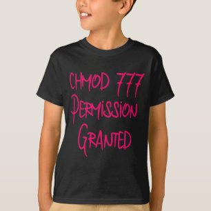 Camiseta Permissão Chmod 777 Engraçado Código de Computador