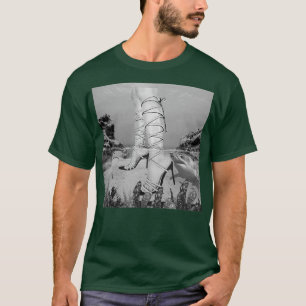 Camiseta pernas sob o mar