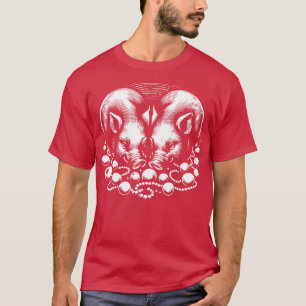 Camiseta pérolas lançadas antes dos suínos