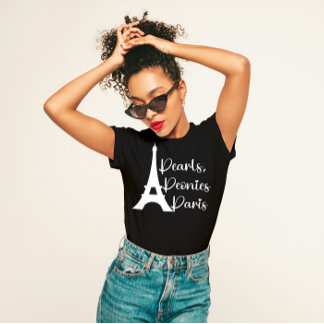 Camiseta "Pérolas, Peônias, Paris" Elegante