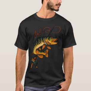Camiseta Perseguidor de traseiro de halibute. Design engraç