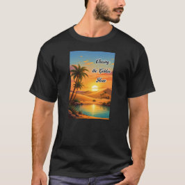 Camiseta Perseguindo a Hora Dourada Estética do Pôr do Sol
