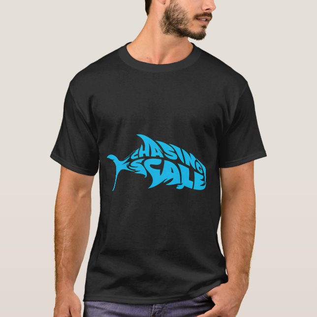 Camiseta Perseguindo Escamas - Felicidade de Peixe (Frente)