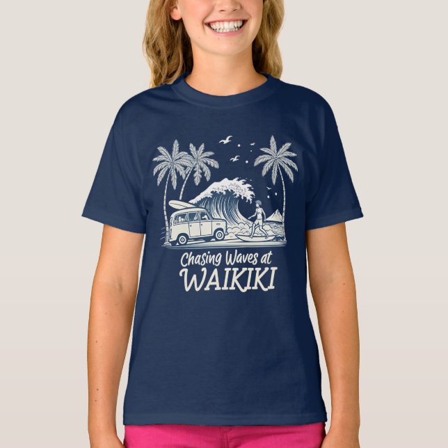 Camiseta Perseguindo Ondas em Waikiki (Frente)