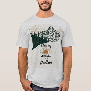 Camiseta Perseguindo Pôr do Sol Não Prazos Montanha Wanderl