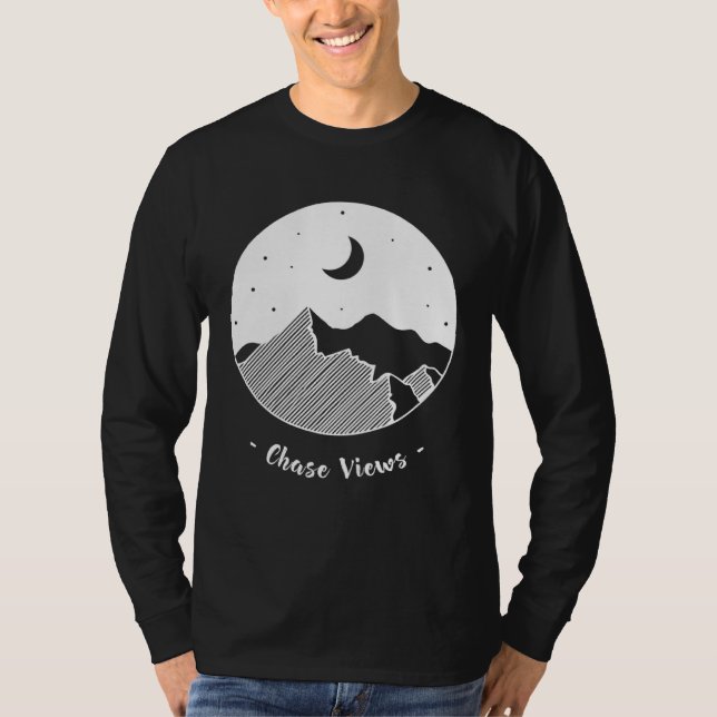 Camiseta Perseguir Aventuras Explorar Acampamento (Frente)