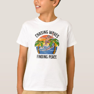 Camiseta Perseguir Ondas Encontrando Paz