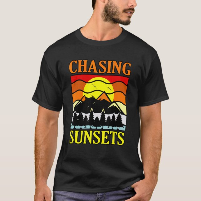 Camiseta Perseguir Pôrs do sol (Frente)