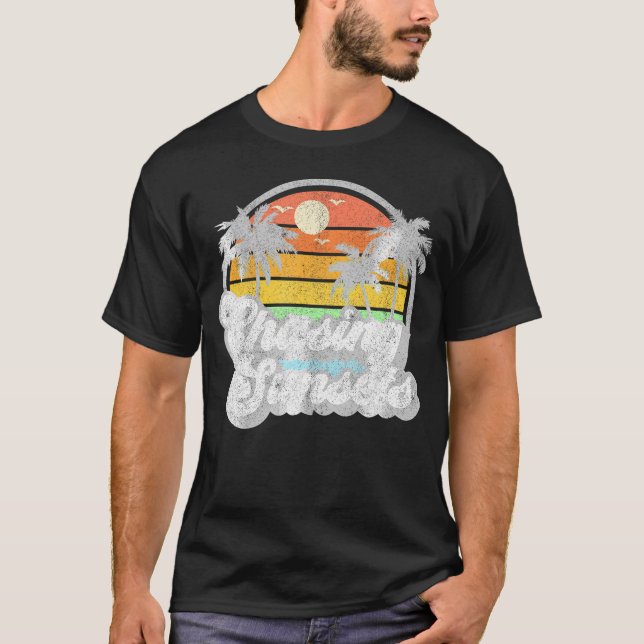 Camiseta Perseguir Pôrs do sol Praia Verão Sunset 70 (Frente)