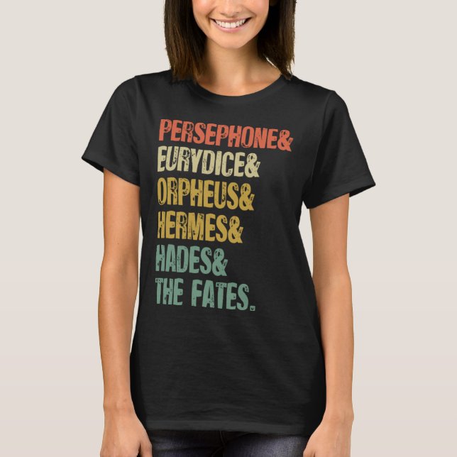 Camiseta Persephone & Eurydice & Orpheus & Hermes & Hades & (Frente)
