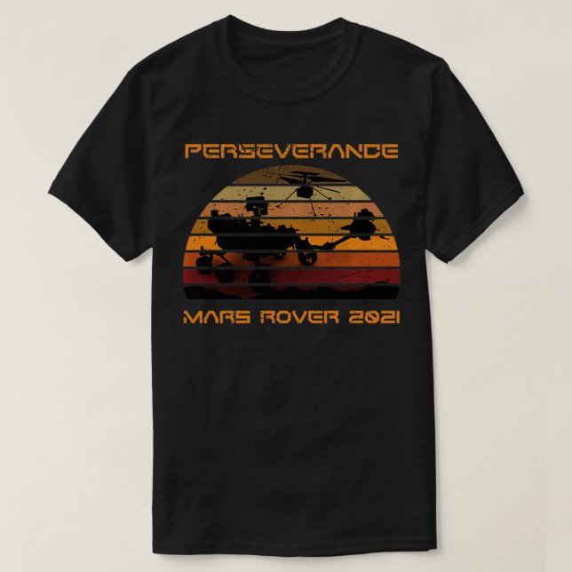 Camiseta Perseverança Mars Rover 2021 Ingenuity Retro Vinta (Frente do Design)