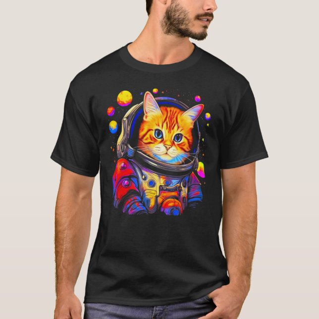 Camiseta Persian Cat Astronaut (Frente)