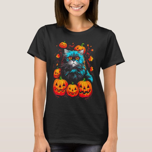 Camiseta Persian Cat Halloween (Frente)