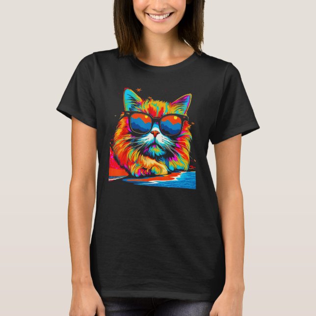 Camiseta Persian Cat Summer Party (Frente)