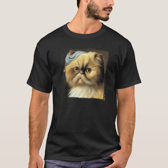 Camiseta Persian cat with a pear earring classical parody f (Frente)