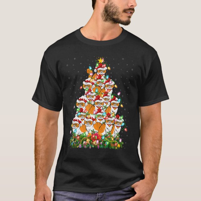 Camiseta Persian Cat   Xmas Santa Persian Cat Christmas Tre (Frente)