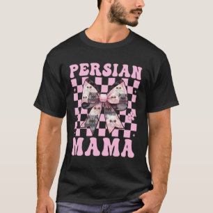 Camiseta Persian Mama Mãe Gato Persa Dia das Mães Rosa Coq