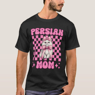 Camiseta Persian Mamãe Mãe Gato Persa Dia das Mães Rosa Coq