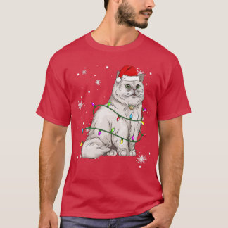 Camiseta Pérsico Cat Natal Luzes Natal Papais noeis h