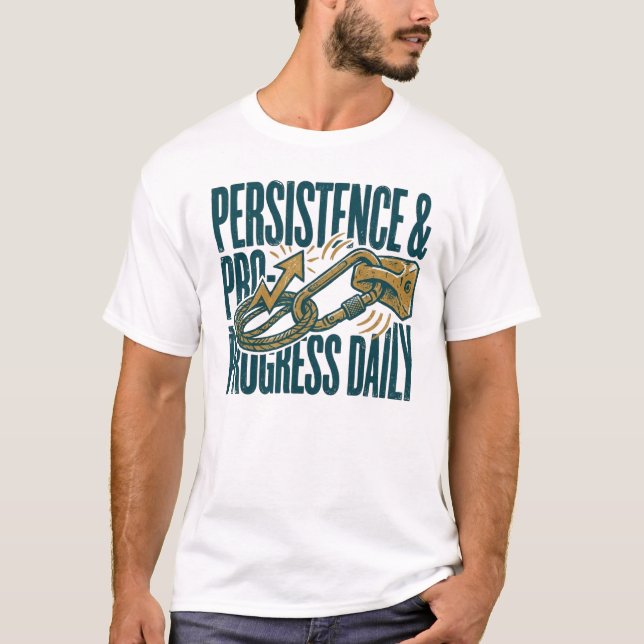 Camiseta Persistence & Progress Daily | Motivational Fitnes (Frente)