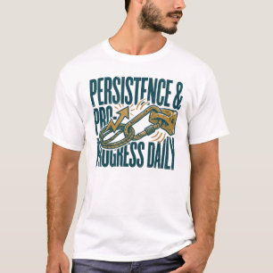 Camiseta Persistência & Progresso Diário   Fitness Motivaci