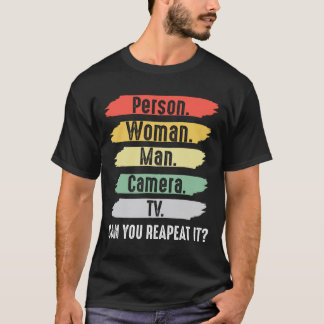 Camiseta Person. Woman. Man. Camera. Tv Vintage Funny Polit