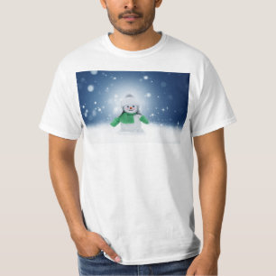 Camiseta Personagem adorável de boneco de neve de Natal do