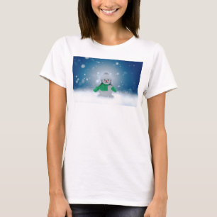 Camiseta Personagem adorável de boneco de neve de Natal do